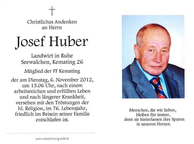 Begräbnis Josef Huber