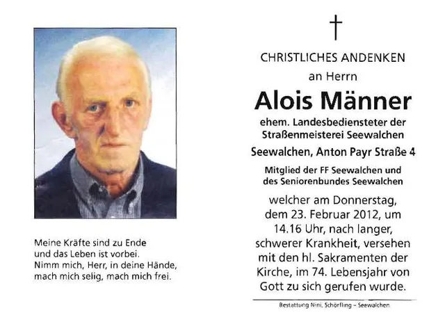 Begräbnis Alois Männer